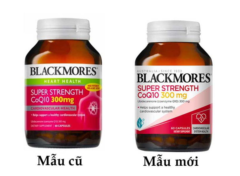Blackmores Super Strength CoQ10 300 mg mẫu mới và mẫu cũ
