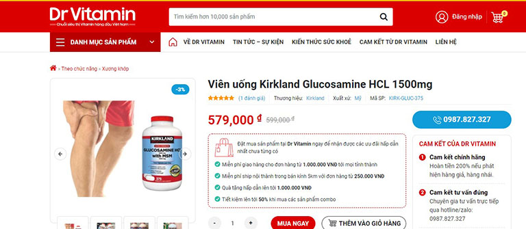 Sản phẩm được bán tại Dr Vitamin với giá 579.000 đồng