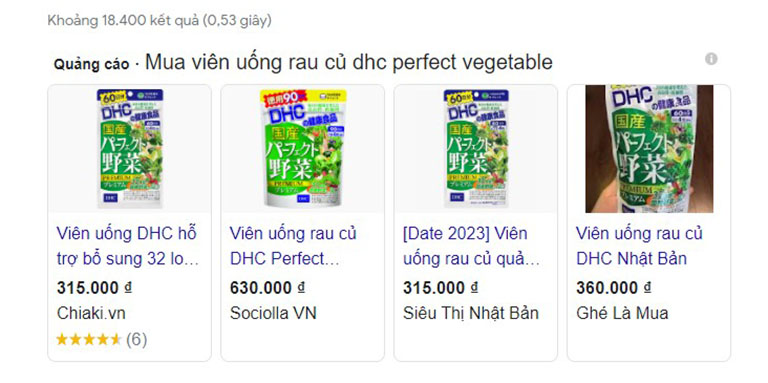 Viên uống rau củ DHC Perfect Vegetable có thể mua online tại nhiều địa chỉ
