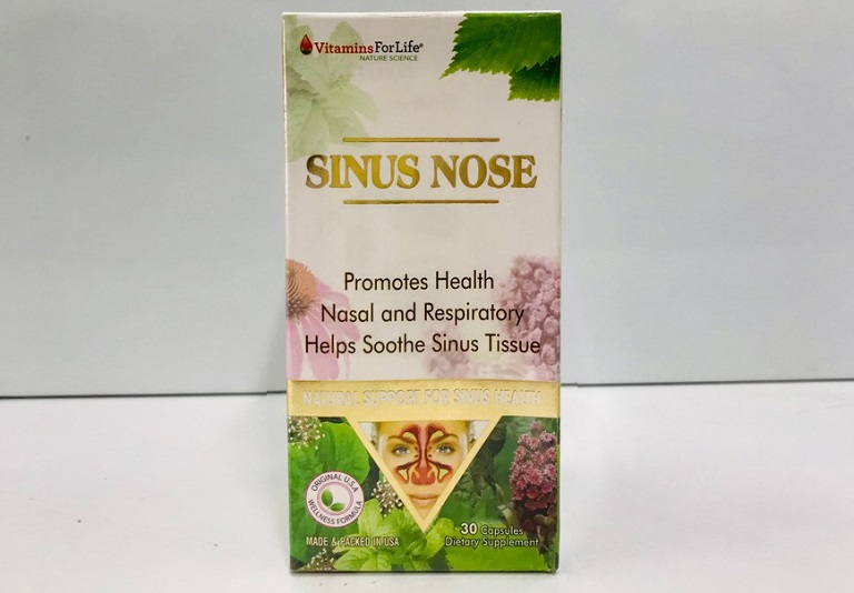 Sinus Nose là viên uống bổ trợ bệnh nhân viêm xoang của Vitamins For Life (Hoa Kỳ)